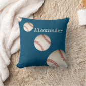 野球モノグラムののスポーツを名づける クッション (ブランケット)