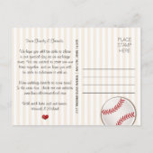 野球モノグラムののテーマで日付を保存 案内ポストカード (裏面)