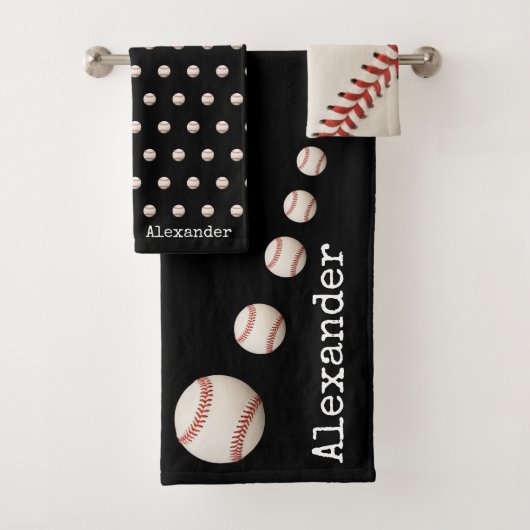 野球モノグラムのソフトボールスポーツ バスタオルセット (インサイチュ)