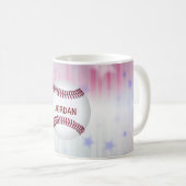 野球モノグラムの選手 コーヒーマグカップ (正面右)