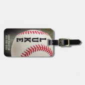 野球モノグラムまたは2-4レター名 ラゲッジタグ (正面横)