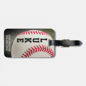 野球モノグラムまたは2-4レター名 ラゲッジタグ (裏面横)