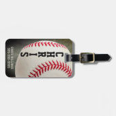 野球モノグラムまたは2-5レター名 ラゲッジタグ (正面横)