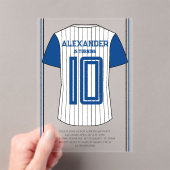 野球ユニフォームの誕生日パーティー アクリル招待状 (インサイチュ (ポータブル))