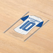野球ユニフォームの誕生日パーティー アクリル招待状 (レイダウン)