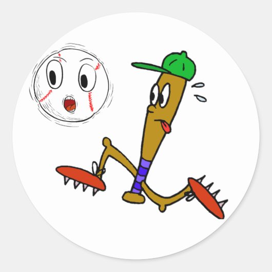 野球ユーモアのあるTシャツとギフト ラウンドシール (正面)