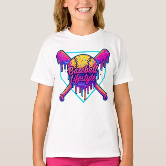 野球ライフスタイルアパレルユース野球ドリップアイス Tシャツ (正面)