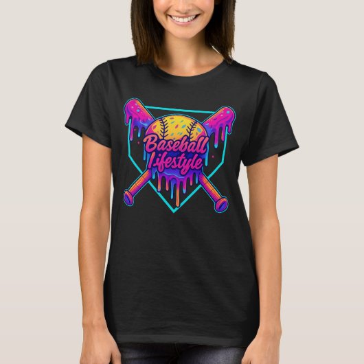野球ライフスタイルアパレルユース野球ドリップアイス Tシャツ (正面)