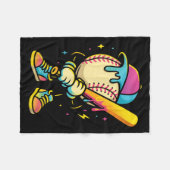 野球ライフスタイル101アパレルユース野球滴 フリースブランケット (正面(横))