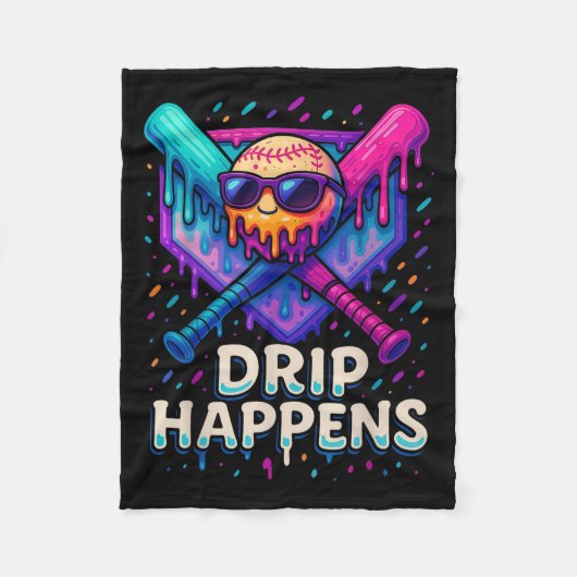 野球ライフスタイル101アパレルユース野球滴 フリースブランケット (正面)