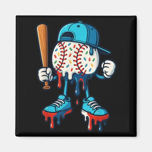 野球ライフスタイル101アパレルユース野球滴 マグネット (正面)