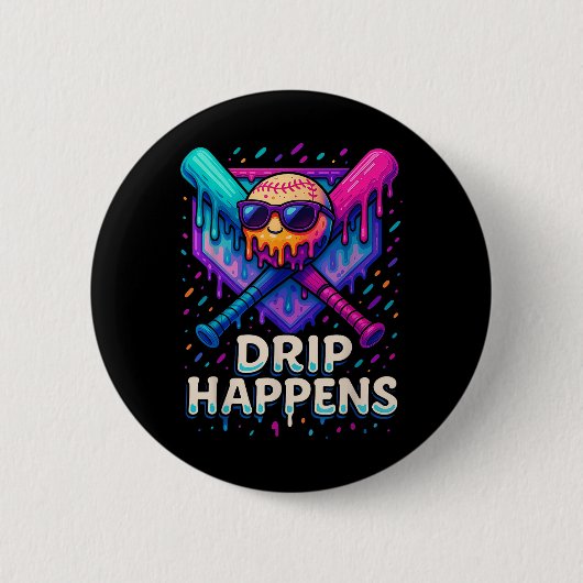 野球ライフスタイル101アパレルユース野球滴 缶バッジ (正面)