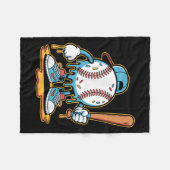 野球ライフスタイル101ティーユースベースボールドリップアイス フリースブランケット (正面(横))