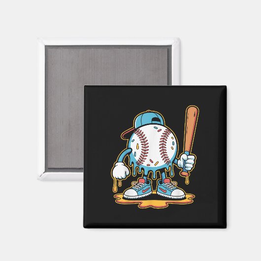 野球ライフスタイル101ティーユースベースボールドリップアイス マグネット (正面/裏面)