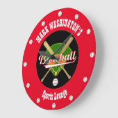 野球ラウンジの壁時計 ラージ壁時計 (傾斜)