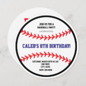 野球ラウンドバースデーパーティースポーツ招待状 招待状 (正面/裏面)