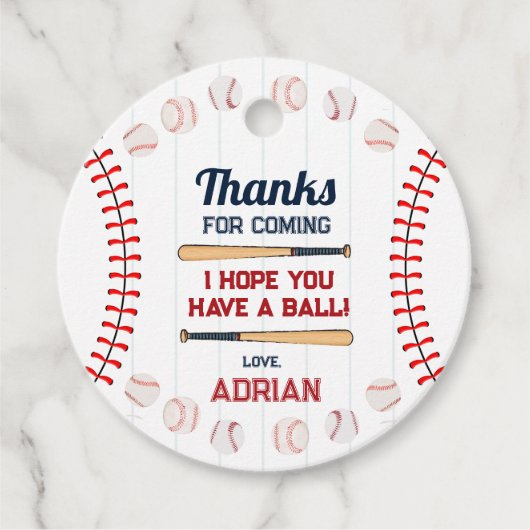 野球ラウンド感謝していユー誕生日 フェイバータグ (正面)