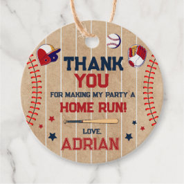 野球ラウンド感謝していユー誕生日 フェイバータグ