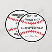 野球ラウンド誕生日パーティースポーツ招待状 招待状 (正面/裏面)