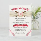 野球ラブスエレガントポ結婚ーツ赤 招待状 (スタンド正面)