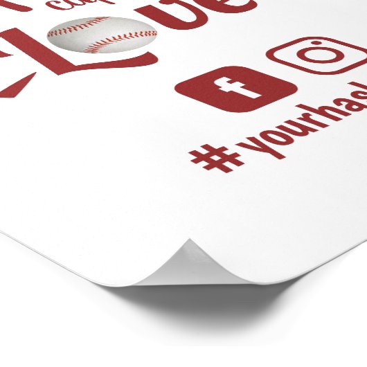 野球ラブスポーツ結婚のソーシャルメディアのハッシュタグ ポスター (角)