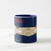 野球ラブダークネイビースポーツ結婚ズ ツートーンマグカップ (中央)