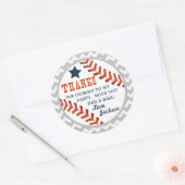 野球リトルスラッガーありがとうステッカーラベル ラウンドシール (封筒)