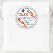 野球リトルスラッガーありがとうステッカーラベル ラウンドシール (バッグ)