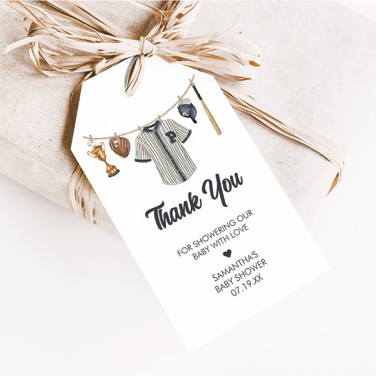 野球リトルスラッガーベビーシャワーメッセージカード ギフトタグ