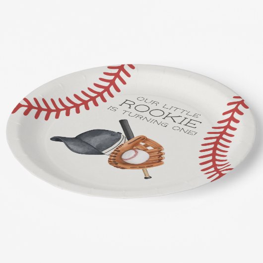 野球リトルルーキーホーム走バースデーパーティー ペーパープレート (アングル)