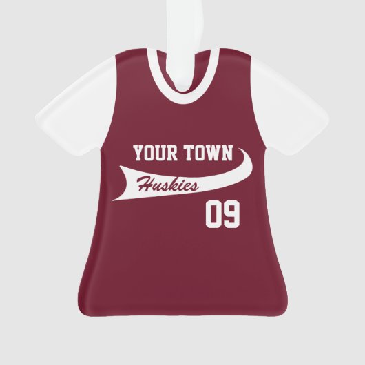 野球リーグのジャージー制服と写真 オーナメント (正面)