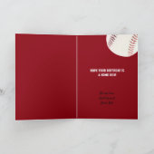 野球ルックあなたの名前と年の追加誕生日 カード (内部)
