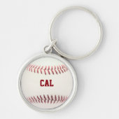 野球ルックキーチェパーソナライズされたーン キーホルダー (正面)