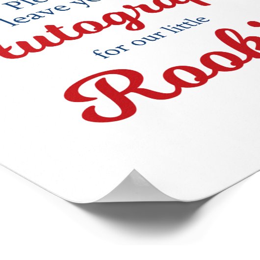 野球ルーキーオートグラフ誕生日サイン ポスター (角)