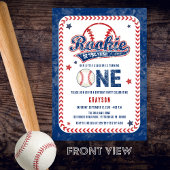 野球ルーキーバックフォト1st誕生日パーティー 招待状