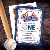 野球ルーキーバックフォト1st誕生日パーティー 招待状