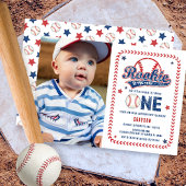 野球ルーキーフロントフォト1st誕生日パーティー 招待状