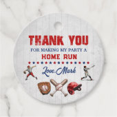 野球ルーキー誕生日サンキューユーメッセージカード フェイバータグ (正面)