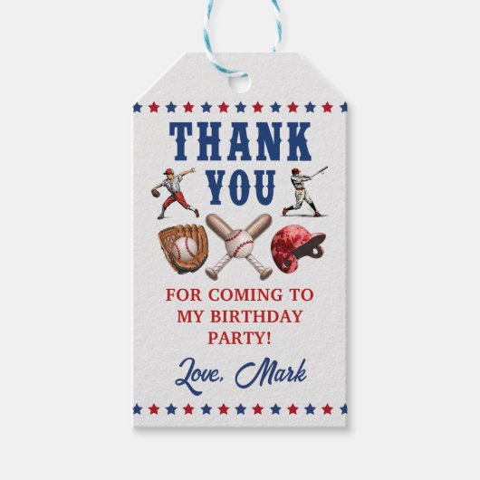 野球ルーキー1歳の誕生日ありがとうギフトラベル ギフトタグ (正面)
