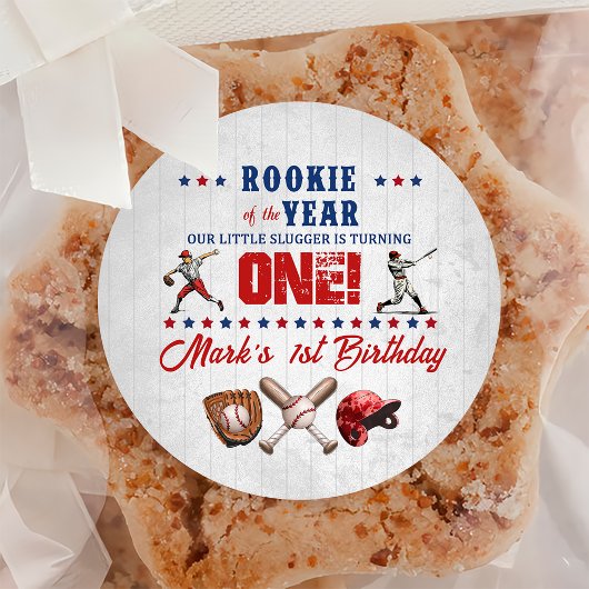 野球ルーキー1歳バースデーシール ラウンドシール