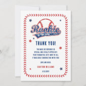 野球ルーキー・オブ・ザ・イヤー1歳のパーティー サンキューカード (正面)