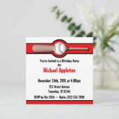 野球レッド誕生日招待状 招待状 (スタンド正面)