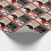 野球ロッカールームの誕生日贈パーソナライズされた与 ラッピングペーパー (角)