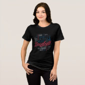 野球ワードアートデザイン トライブレンドTシャツ (正面全面)