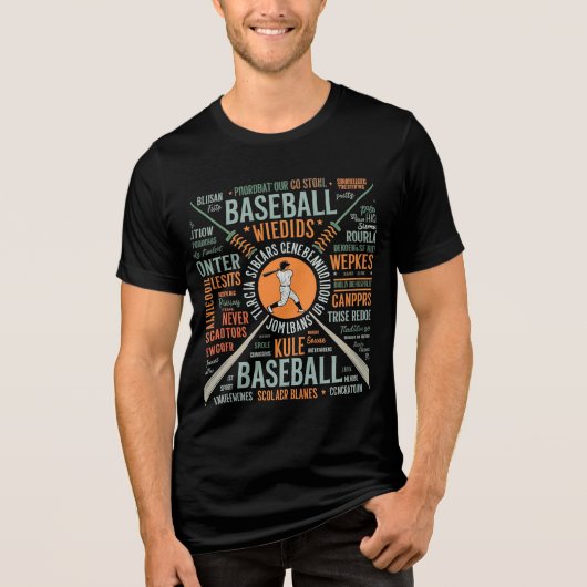 野球ワードアートデザイン トライブレンドＴシャツ (正面)