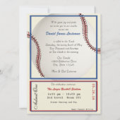 野球ヴィンテージレトロ5.5 x 7.5バー(ユダヤ教の)バル・ミツバー 招待状 (裏面)