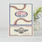 野球ヴィンテージレトロ5.5 x 7.5バー(ユダヤ教の)バル・ミツバー 招待状 (スタンド正面)