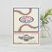 野球ヴィンテージレトロ5 x 7バー(ユダヤ教の)バル・ミツバー 招待状 (スタンド正面)