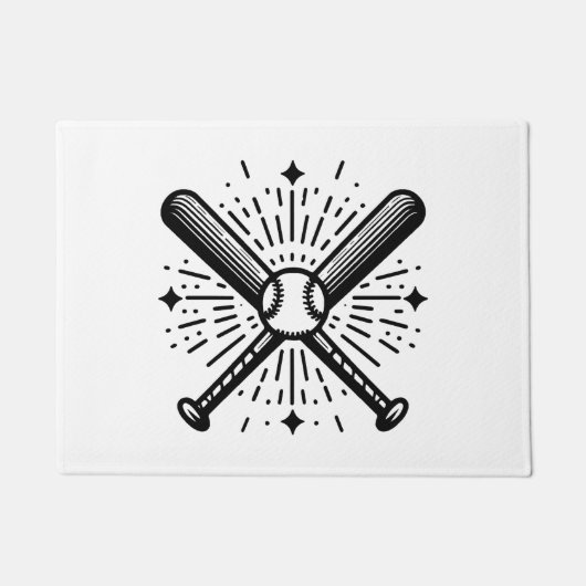 野球ヴィンテージ ドアマット (正面)