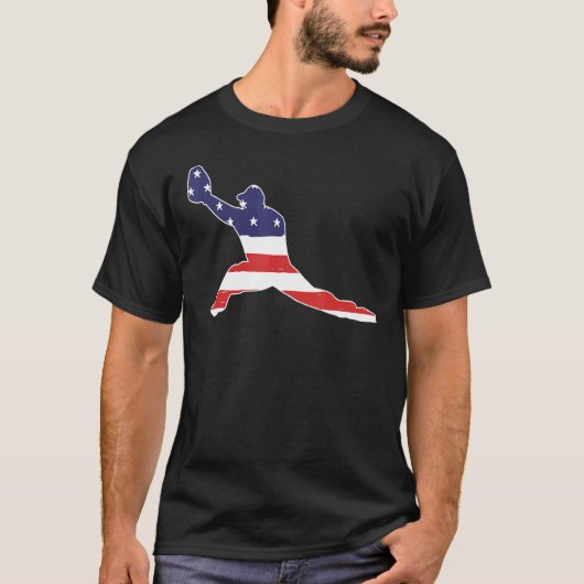 野球一塁手野球カッコいい一塁Fl Tシャツ (正面)